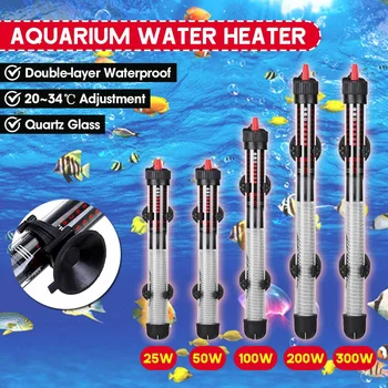 

25W/50W/100W /200W/300W Aquarium Submersible Fish Tank Automatic Water Heater EU Plug Constant Temperature Heating Rod EU Plug