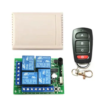 

433Mhz Universal Wireless Remote Control Switch DC12V 4 Channal Relay Module and RF Transmitter & 4 Keys Remote Control