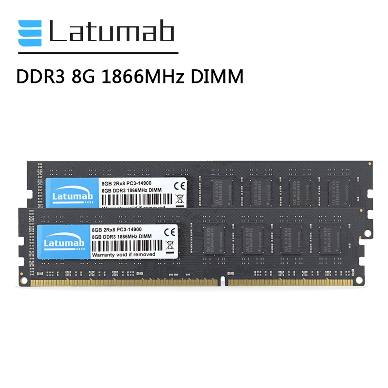 

Latumab DDR3 RAM 8GB 16GB 32GB 1866MHz Desktop Memory PC3-14900 DIMM Memory 1.5V Memoria RAM DDR3 8GB PC Memory Module