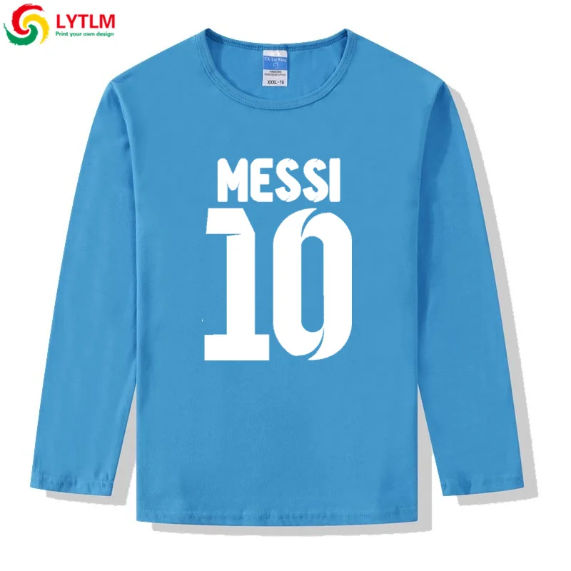 LYTLM XXX/футболка для мальчиков и девочек Lionel Messi Детская осенняя футболка года топы с длинными рукавами для мальчиков Одежда для мальчиков футболки для малышей