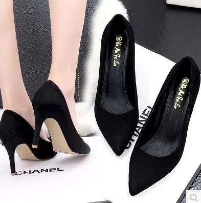 

2017 New Style Spring Summer Fashion High Heels Pointed Toe Suede WOMEN'S Thin Shoes