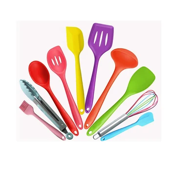 

Cookware Set Non-stick Cooking Tools Kitchen and Baking Tool Kits Tableware 10pc Heat-resistant Silicone