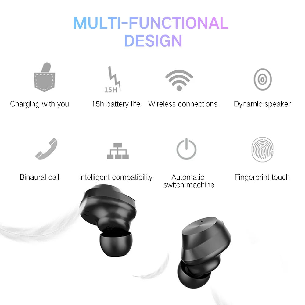 TWS-9 Bluetooth наушники 6D Hifi стерео наушники беспроводные наушники сенсорное управление гарнитура с микрофоном Спортивная игровая гарнитура