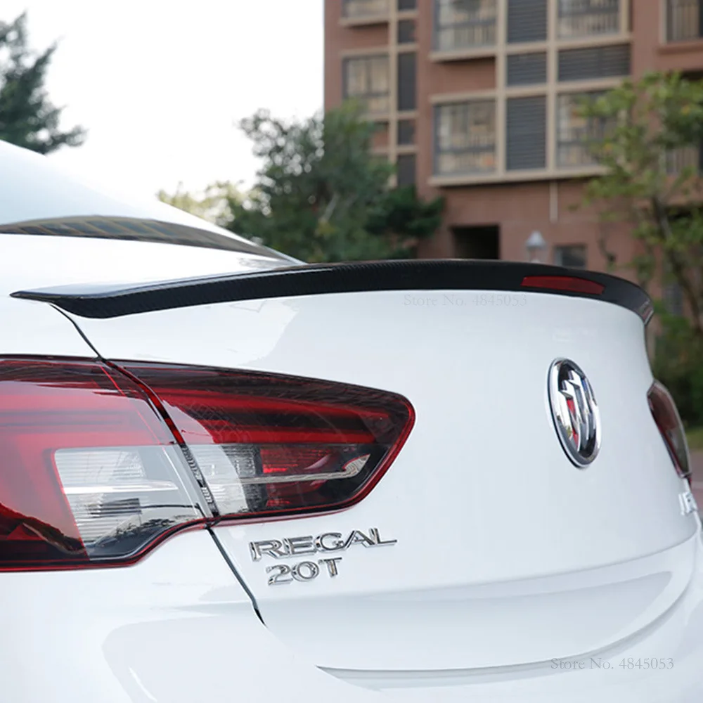 Для Buick Regal спойлер из углеволокна задняя крыша черный спойлер крыло багажника губы загрузки крышка автомобиля Стайлинг - Цвет: style2-carbon fiber