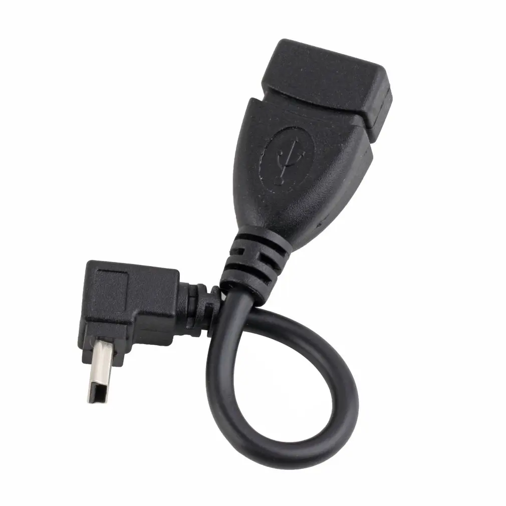 

Black Portable Design High Quality USB A Female to Mini 5P USB B Male Conversion Adapter OTG Cable Upwards