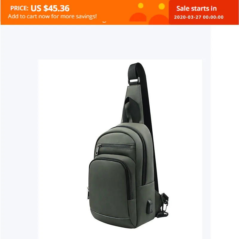 

Fipilock Fingerprint Crossbody Bags Men USB Charging Chest Pack Short Trip Messengers Chest Bag Anti-Theft Smart Shoulder Bag