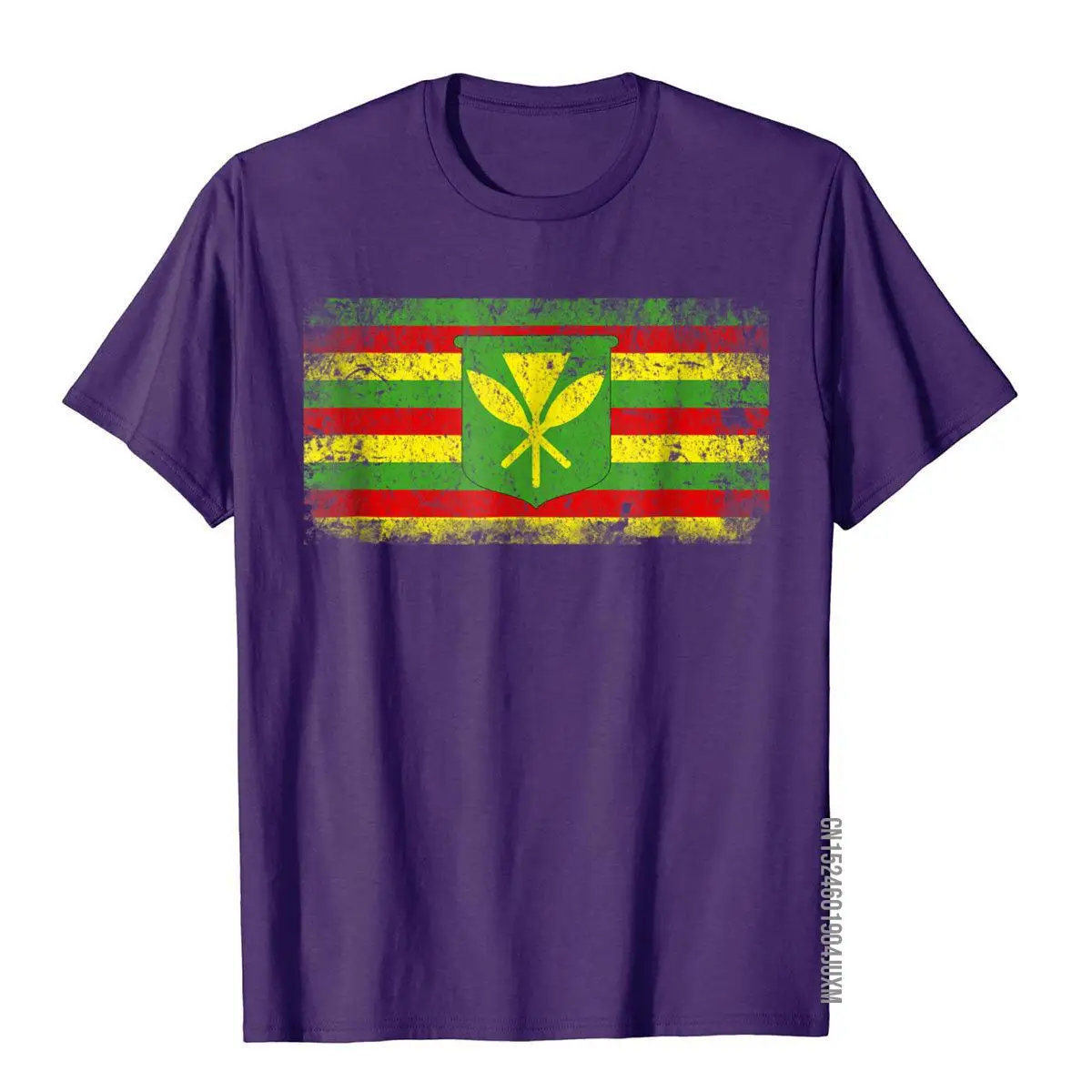 Kanaka Maoli Hawaii Flag Hawaiian Pride Distressed T-Shirt__97A100purple