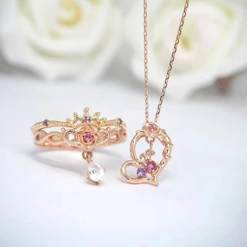 

Anime Revolutionary Girl Utena Utena Tenjo Gem Cosplay Ring Cute Romantic S925 Silver Rose Gold Cosplay Ring Gift