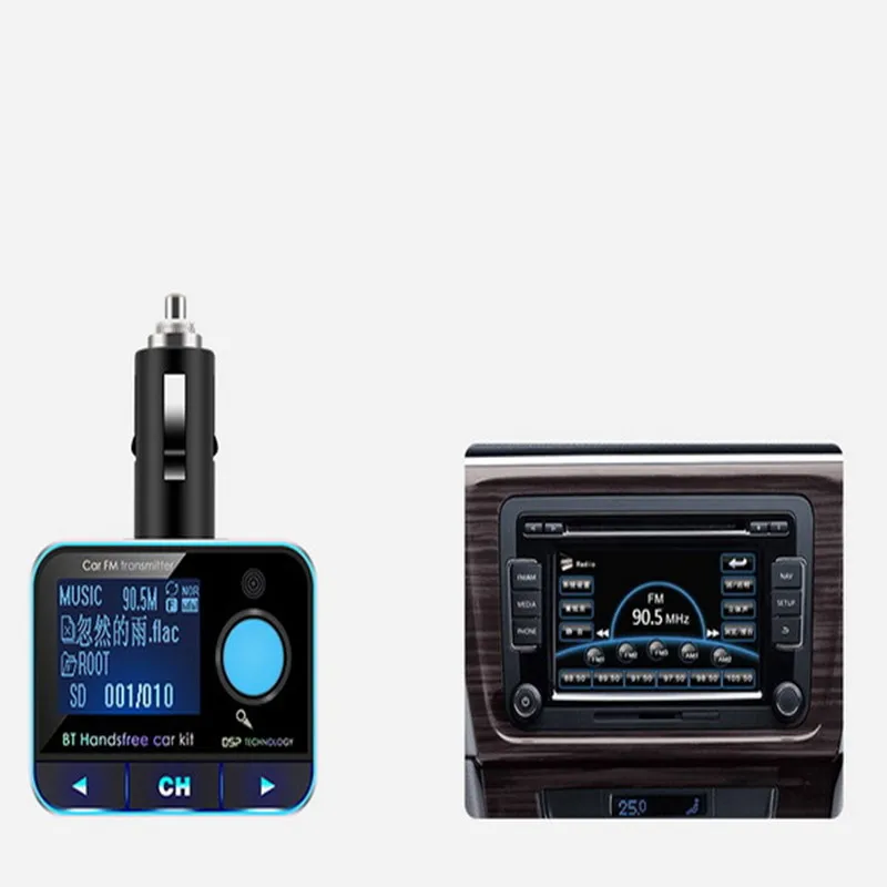 Fm-передатчик bluetooth автомобильный прикуриватель зарядное устройство MP3 музыкальный плеер радио трансмиссор carregador sem fio 12 В USB AUX