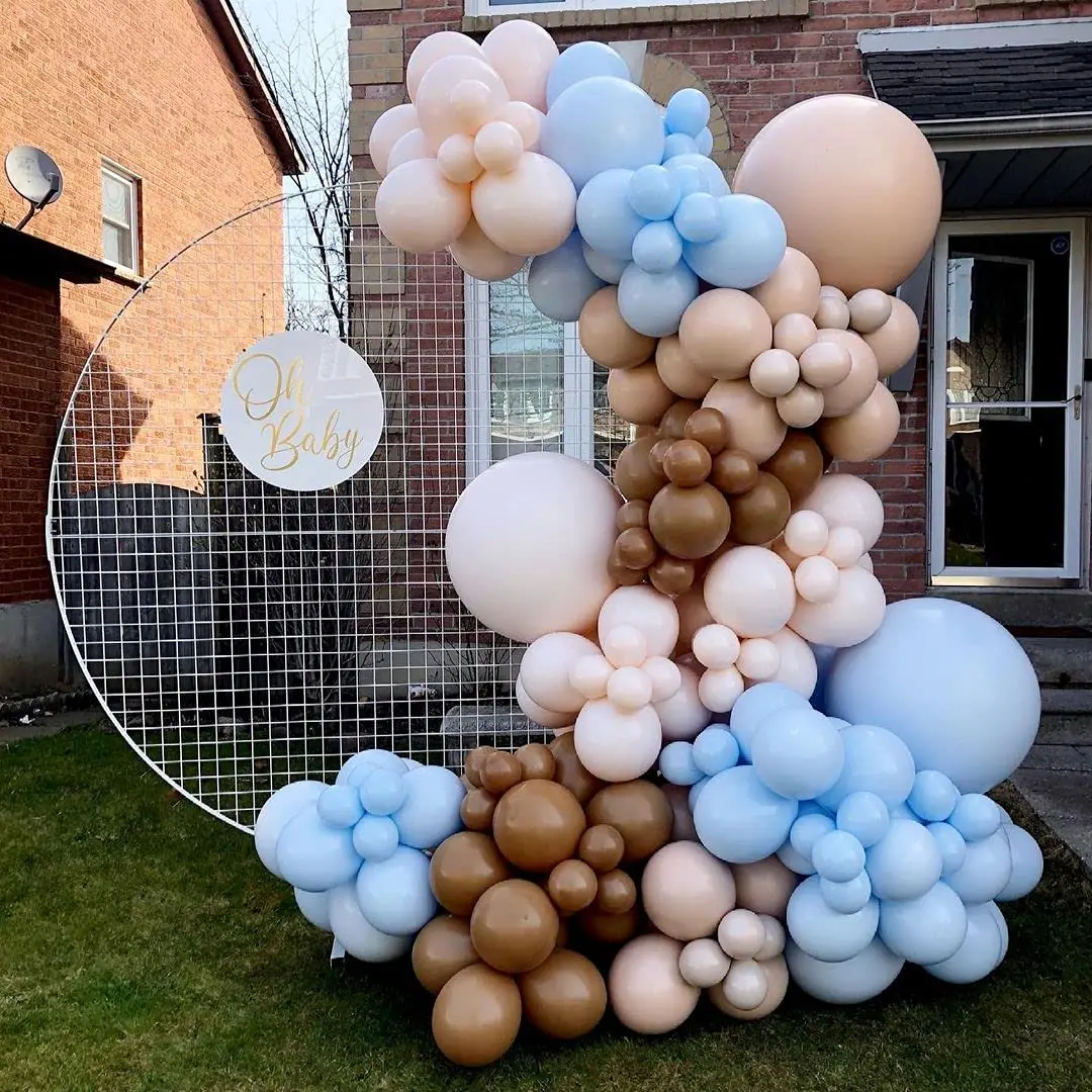 139Pcs/set Blue Brown Coffee Balloons Garland Baby Shower Globos Skin Color Balloon Arch for Birthday Party Backdro | Дом и сад