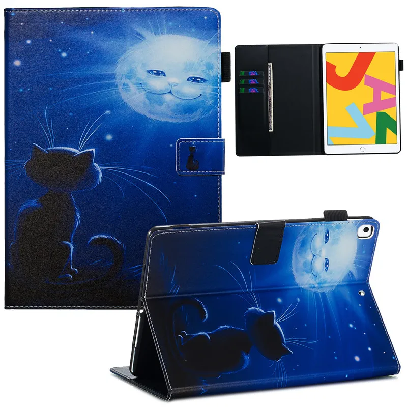 Чехол для ipad 10,2, кожаный чехол-подставка с принтом, чехол-кошелек для Apple ipad 7, 7, 10,2 дюймов, A2200, A2198, A2197, защитный чехол