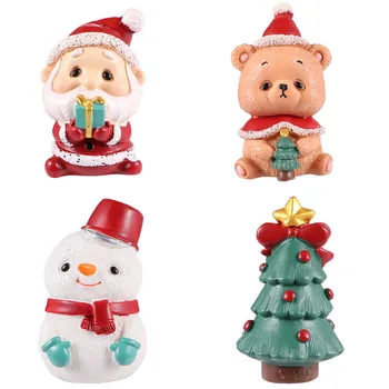

4 Pcs Resin Toys Resin Decor Xmas Resin Toy Miniature Landscape Accessory for Xmas Home Kids