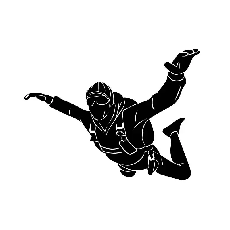 YJZT 12CM*16.3CM Nervous Parachute Flying Sport Pattern Decals Car Motorcycle Personality Sticker Black/Silver C30-0396 - Название цвета: Черный