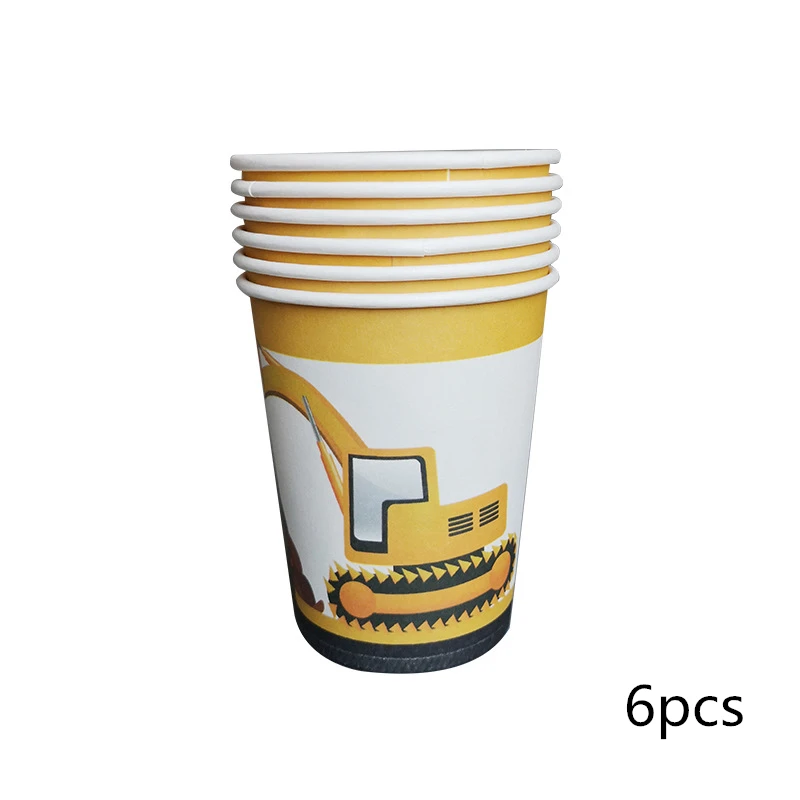 

Construction Cars Party Disposable Tableware Plate Tablecloth Cup Excavator Balloon Digger Birthday Party Supplies Decorations