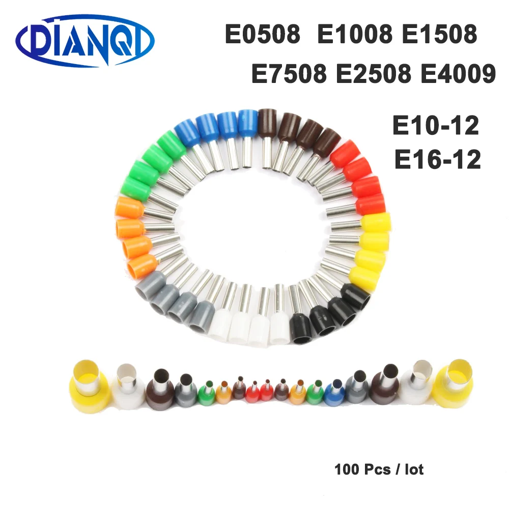 100 шт./упак. E0508 E7508 E1008 E1508 E2508 E4009 Изолированная Клеммная колодка, шнур, соединитель проводов, Электрический обжимной Терминатор|Терминалы| | АлиЭкспресс