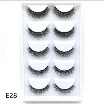 

Wholesale 5 Pairs Natural 3D Mink Hair False Eye Lashes Wispy Makeup Cross Long False Eyelashes Eye Makeup Beauty Extension
