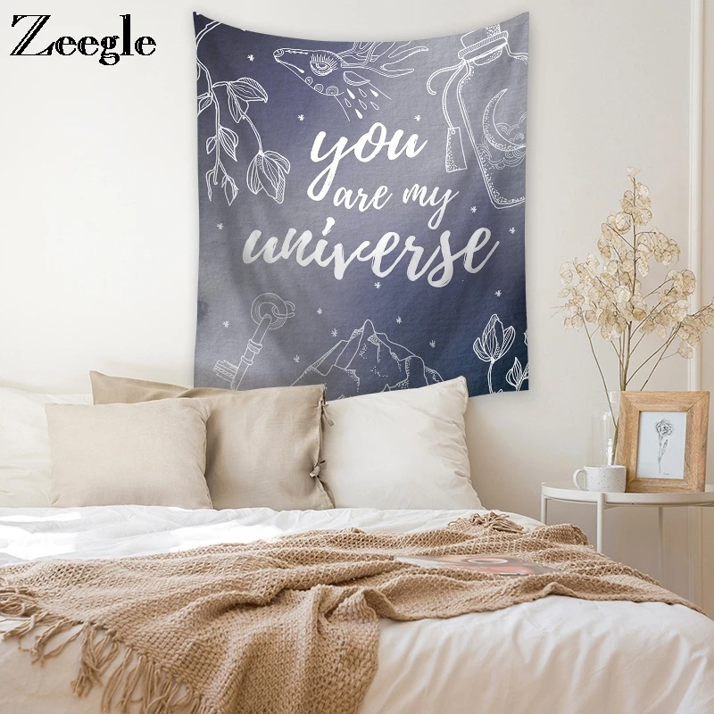 Zeegle Printed Tapestry for Home Decor Bedroom Account Bedside Yoga Mat Picnic Blanket Mat Beach Towel Wall Hanging Tapestry