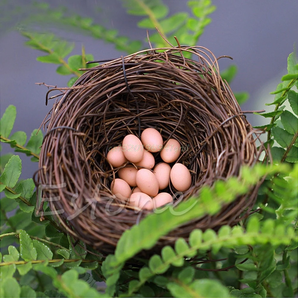 Handmade Vine Brown Bird Nest House Home Nature Craft Holiday Decoration Cute Au08 19 Dropship