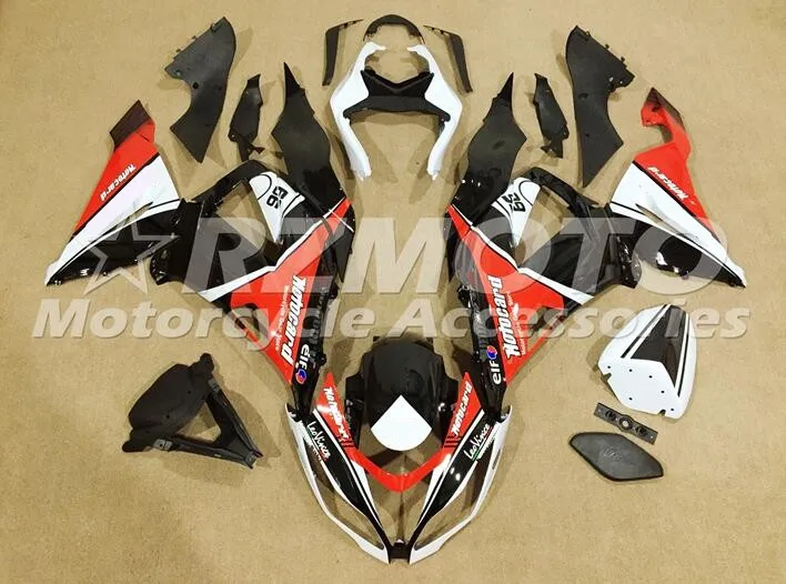 ABS Полный комплект обтекателя подходит для Kawasaki ZX6R 2013 Обтекатели ZX-6R ниндзя 636 599 красного и черного цвета