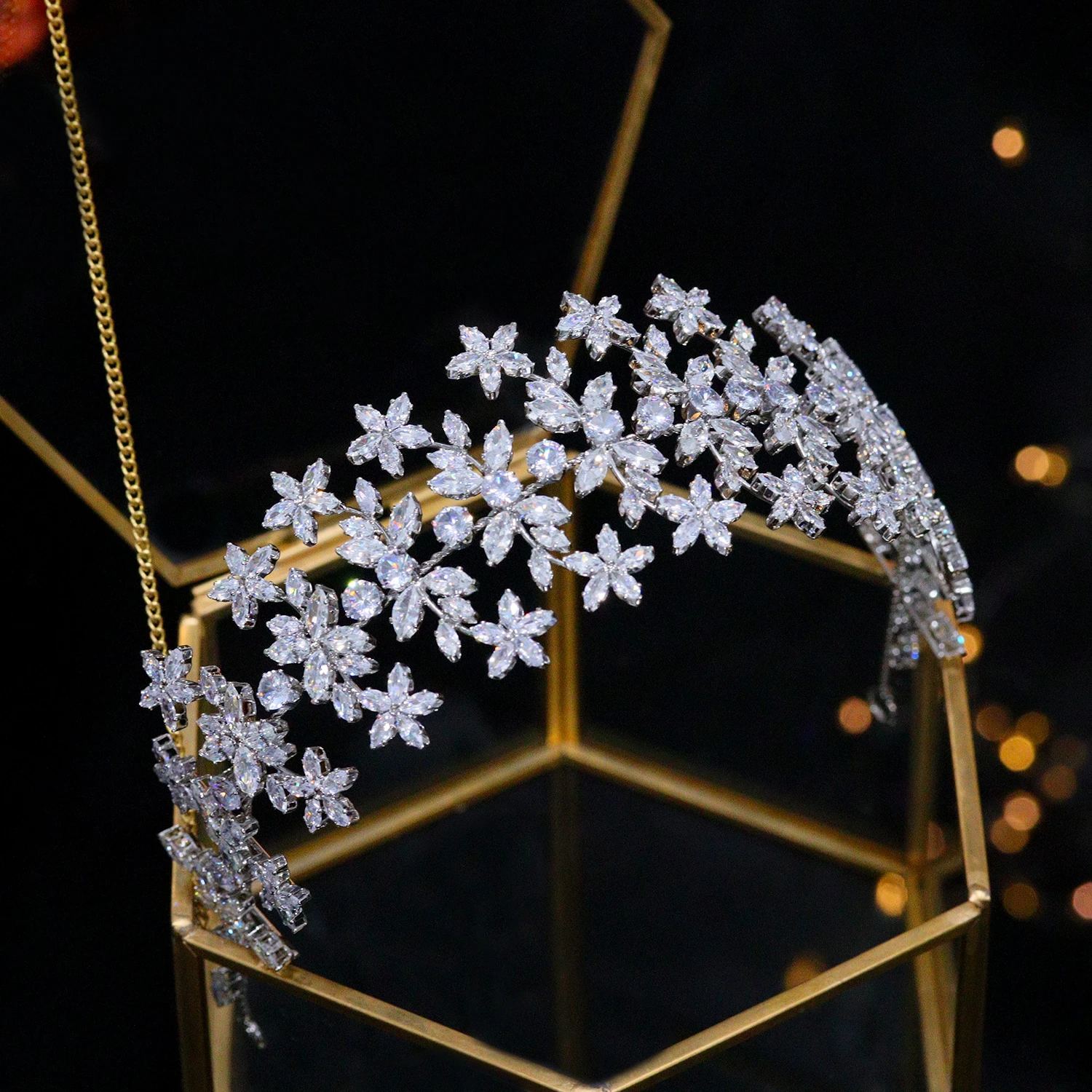 2022 Fashion Cubic Zirconia Soft Headband CZ Wedding Hairband for Women Diadem Bride Princess Headpiece Crowns Hair Accessories