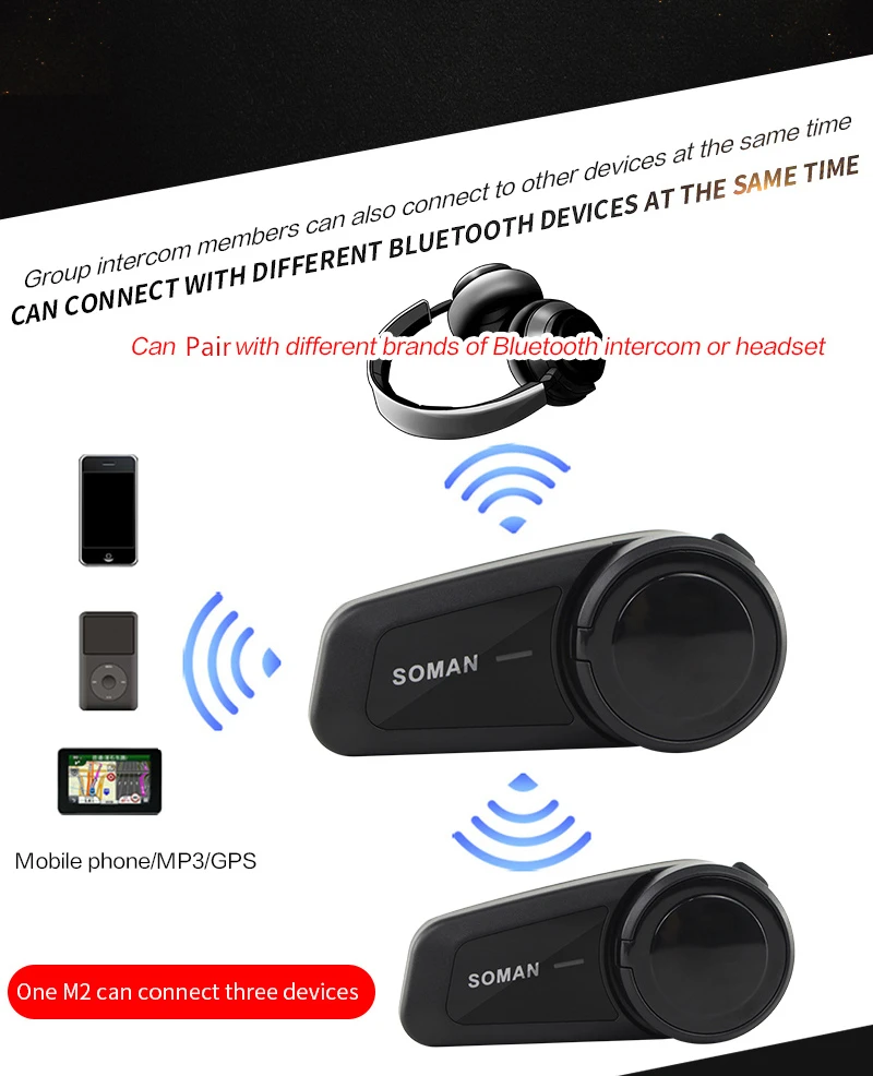 Bluetooth Helmet Headset Intercom 