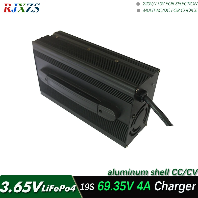 69.35V 4A charger for 19S LiFePO4 battery pack 60V smart with fan 3.65V*19=69.35V support CC CV mode | Электроника