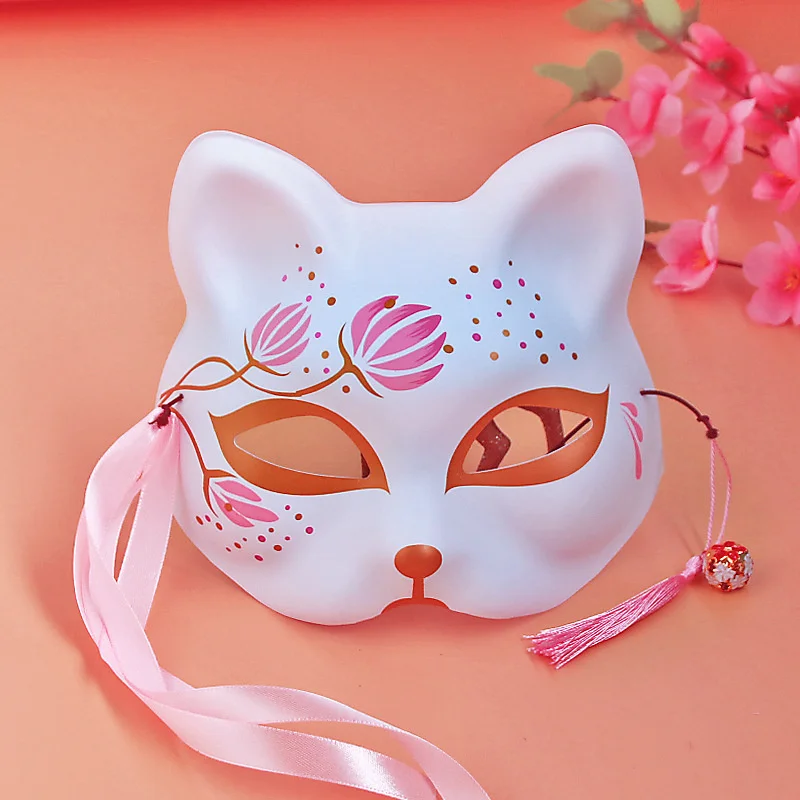 New Pink Cherry Blossom Cat Series Private Japanese Foxes Tokyo Female Mask Hanfu Cosplay Chinese Japan Carnaval