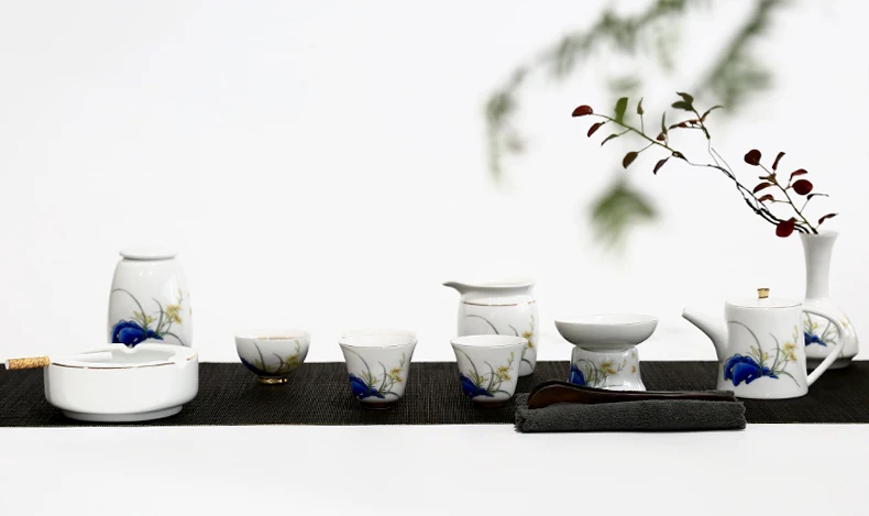 Китайский чайник керамический ручной росписью teaware фильтр белый фарфоровый чайник японский Кунг Фу церемония пуэр набор один горшок