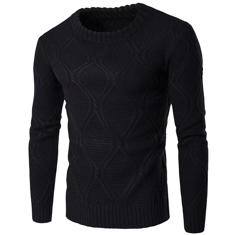 URSPORTTECH толстый мужской s свитер мужской Slim Fit свитер с круглым вырезом толстый теплый однотонный вязаный свитер плюс размер XXL