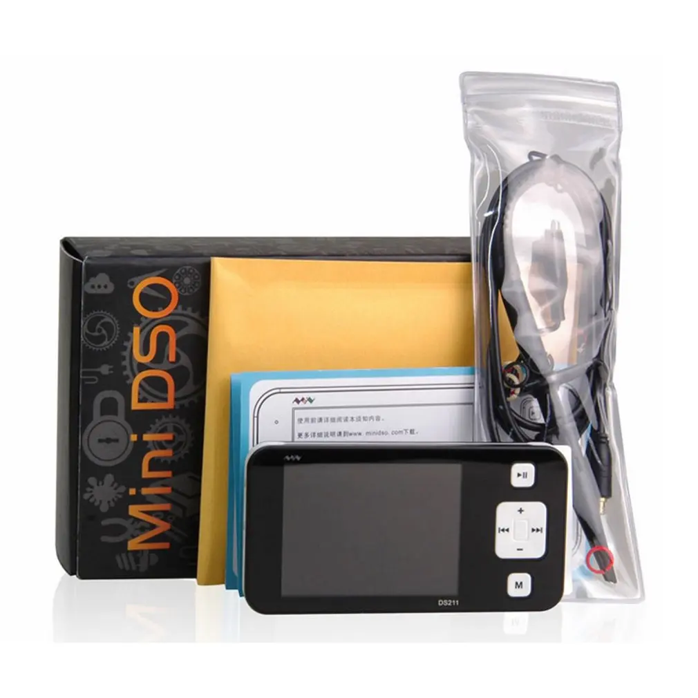 DS211 1-CH портативный цифровой осциллограф, измеритель объема USB 1 МГц, Мини DSO автомобильный осциллограф, комплект