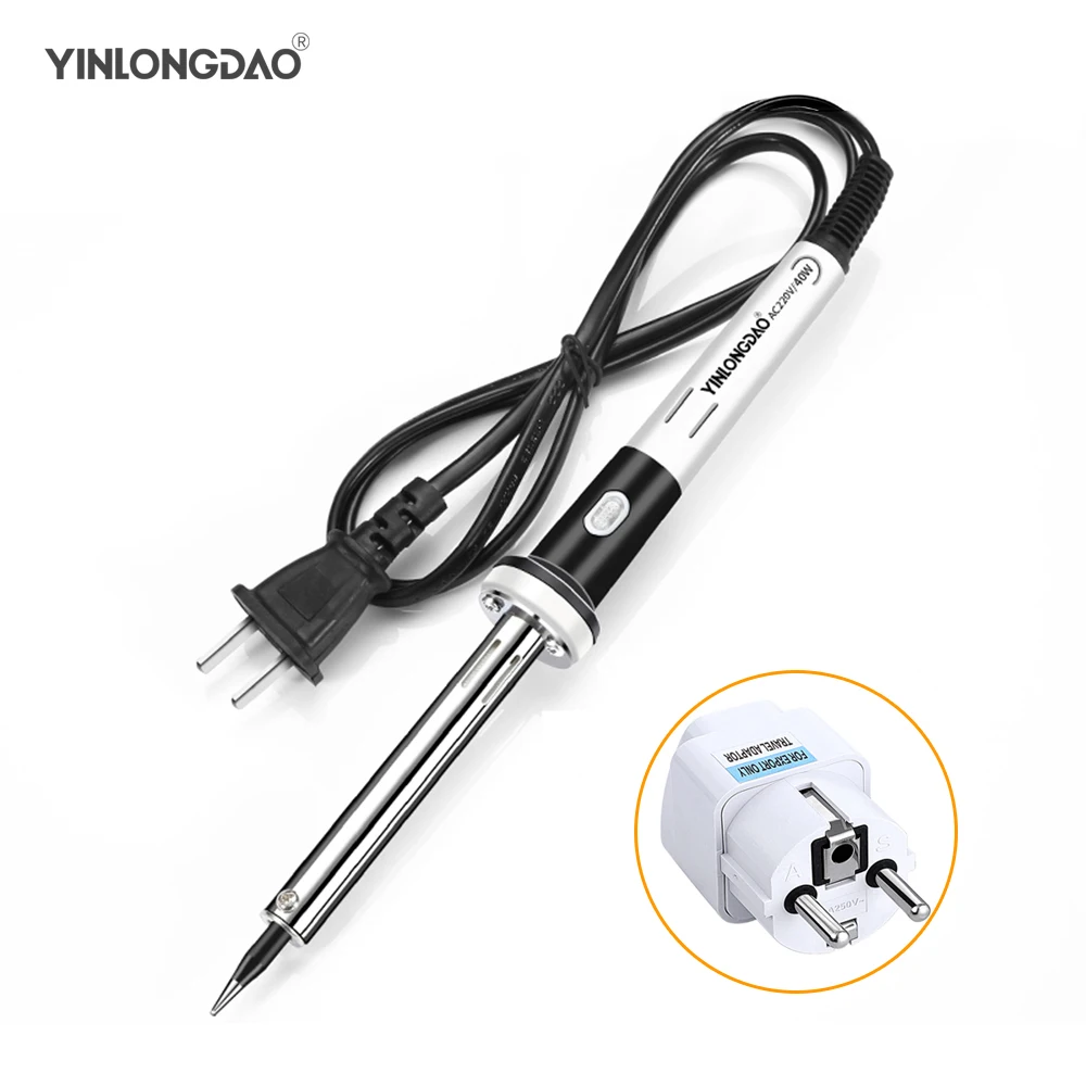 

YINLONGDAO Constant Temperature Electric Soldering Iron Set 40W 220V Welding Tool Thermostat Mica Heater Soldering Tips