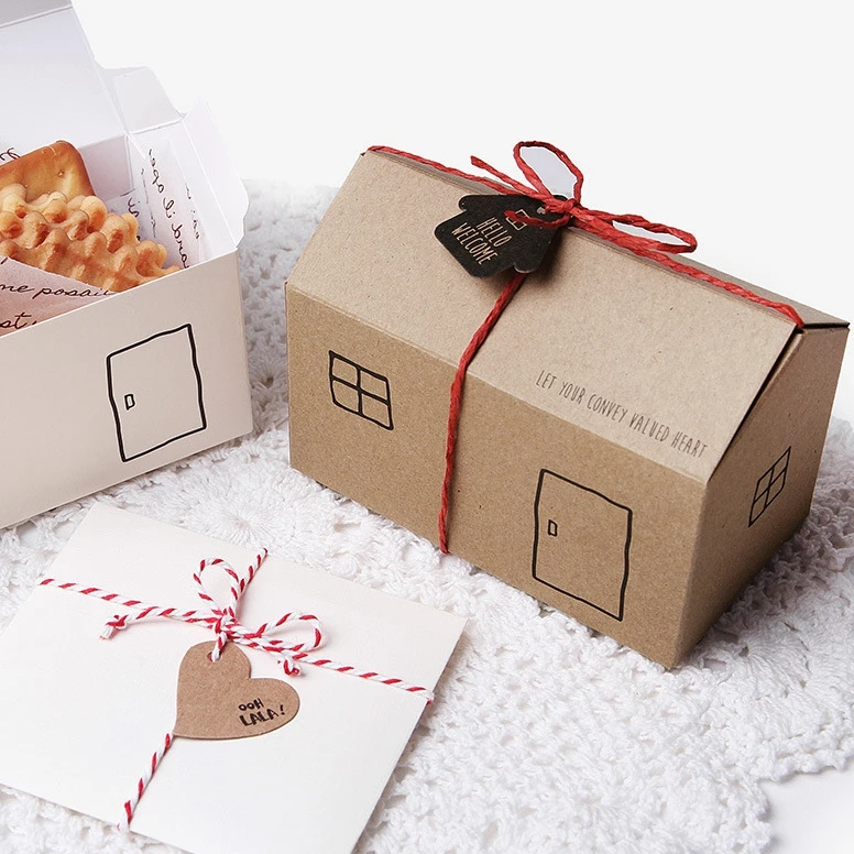 Small House gift box with Tags, Strings ,Gift Box ,Kraft Boxes