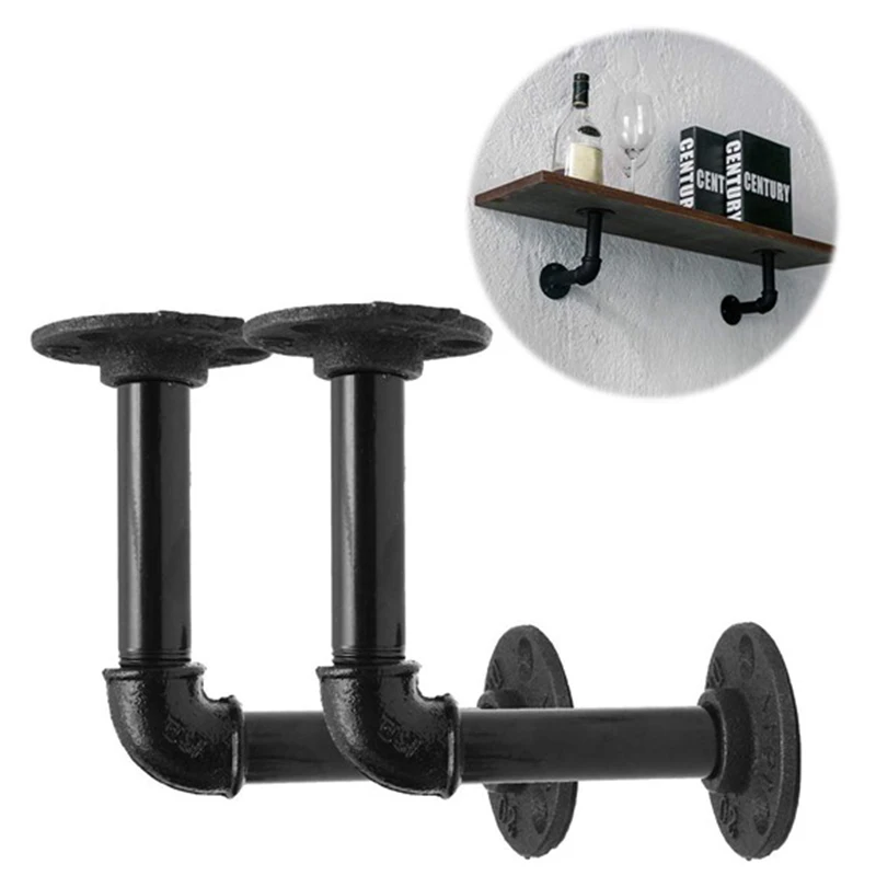 HHO-Pipe Rack Кронштейн, 4 шт. промышленный Железный кронштейн для труб, настенный, DIY Украшение для плавающих полок Farmho