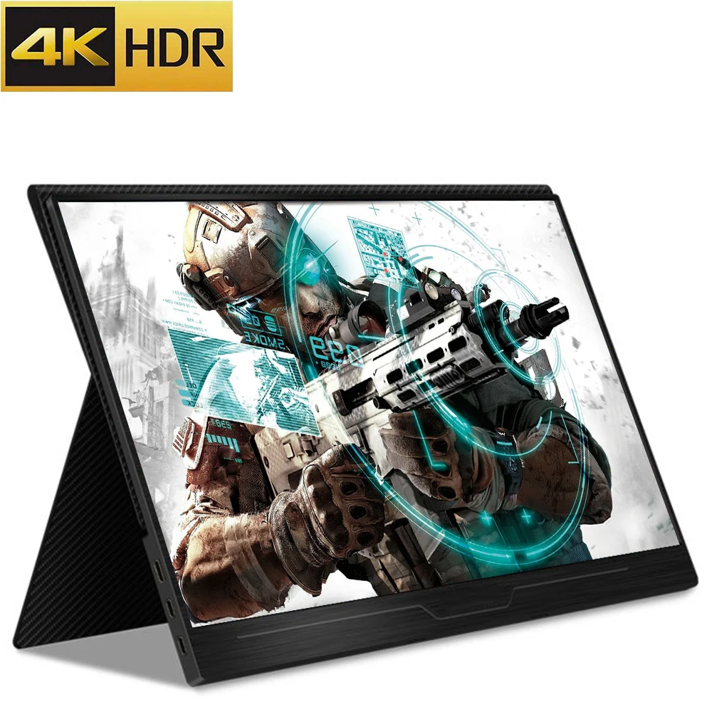 Портативный компьютерный монитор 17 3 дюйма 4K HDMI для ПК ноутбука телефона HDR