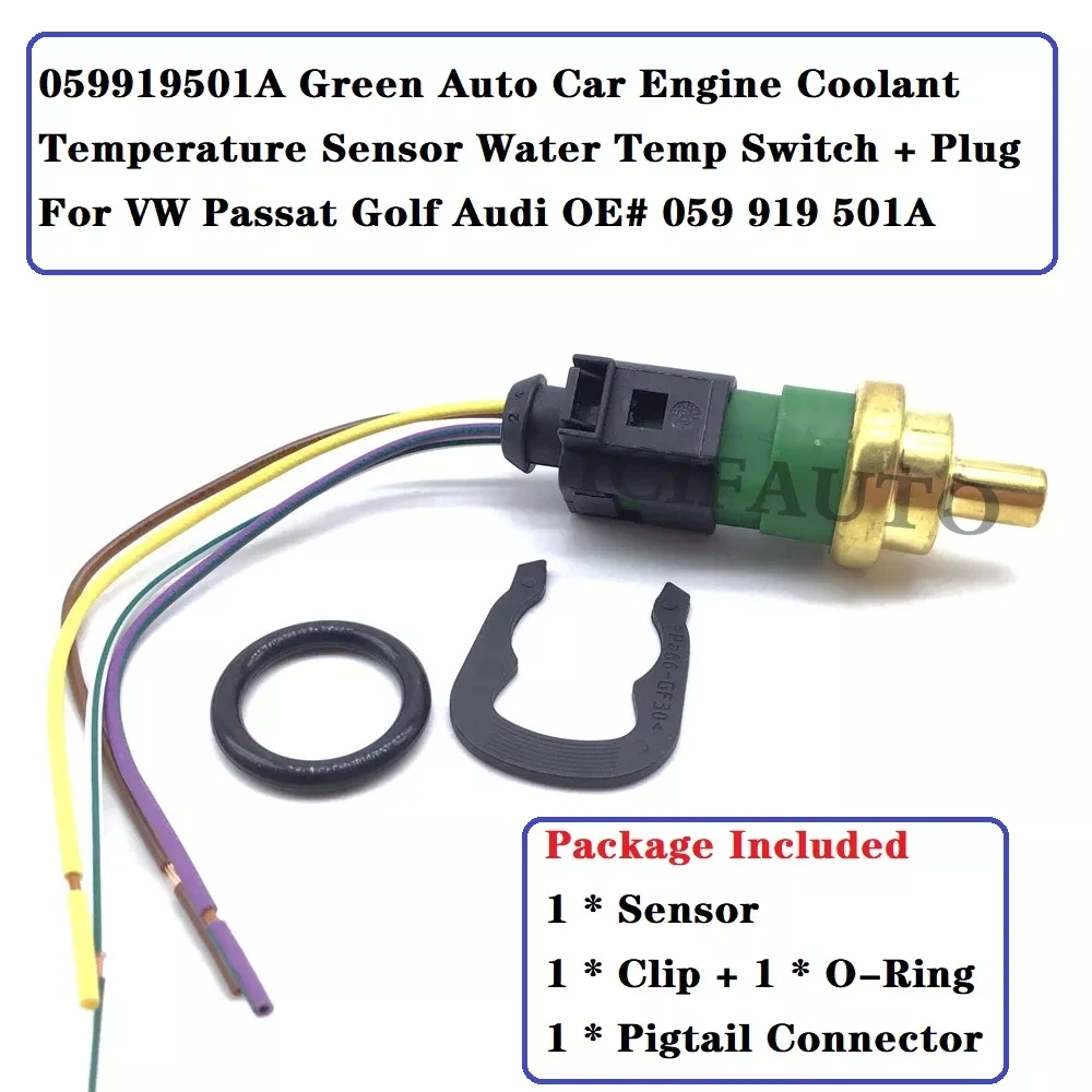 059-919-501A Sensor de temperatura del refrigerante Medidor Interruptor de agua 4Pin para A4 A6 059919501A. Sensor de temperatura del coche