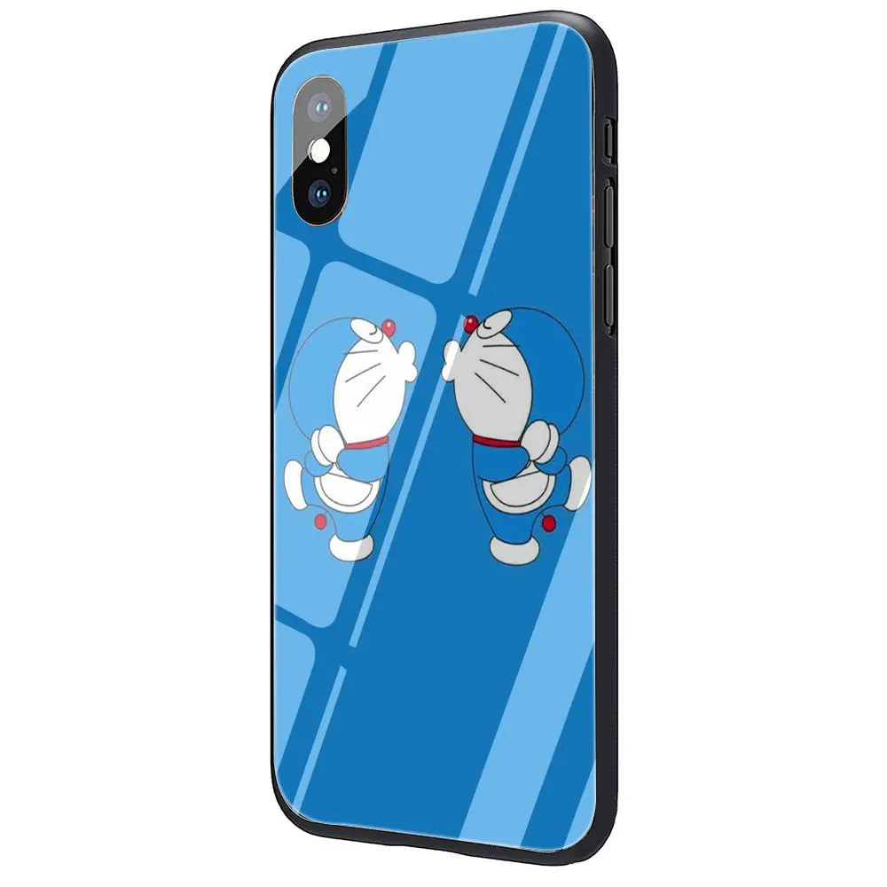 EWAU милый Doraemon чехол из закаленного стекла для телефона для iphone 5 5s SE 6 6s 7 8 plus X XR XS 11 pro Max - Цвет: G4