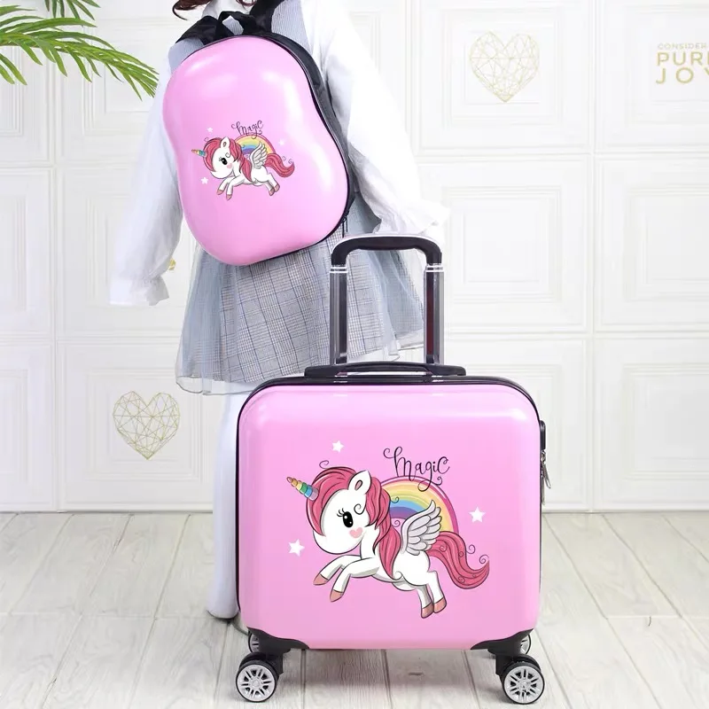 Детский чемодан для путешествий на колесах 18 дюймов Детская сумка багажа