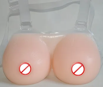 

Hot Transsexual Realistic Touch Feeling Strap-On Silicon Breast Form Faux Boobs Tits CD Breasts Prostheses DD E Cup 1400g/pair