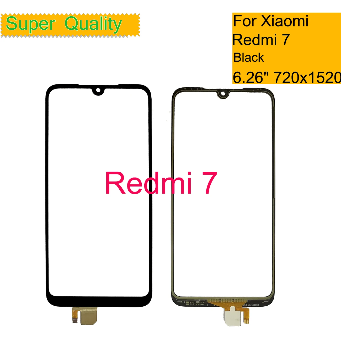 6,2" для Xiaomi Redmi 7 Redmi7 сенсорный экран дигитайзер Сенсорная панель сенсор переднее внешнее стекло Redmi 7 сенсорный экран без lcd
