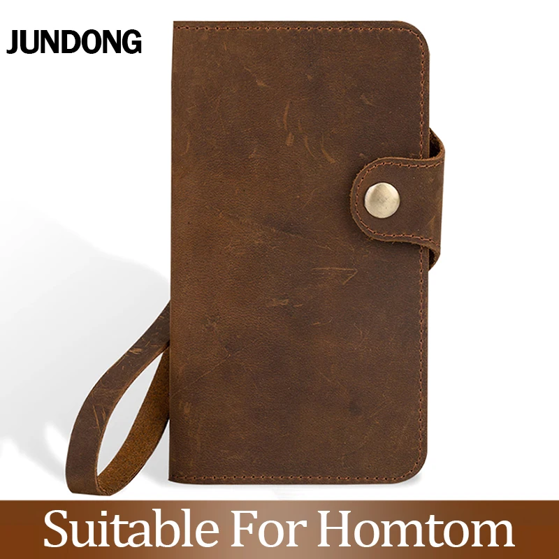 

For Homtom HT50 HT7 HT7 Pro HT16 HT30 HT37 HT70 Case Cowhide Wallet Crazy Horse Skin Phone Cover With Card Pocket