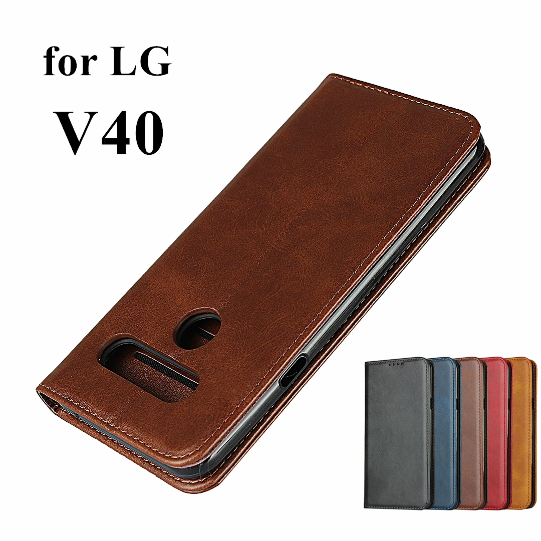 Leather case for LG V40 ThinQ V405 Flip case card holder Holster Magnetic attraction Cover Case Wallet Case