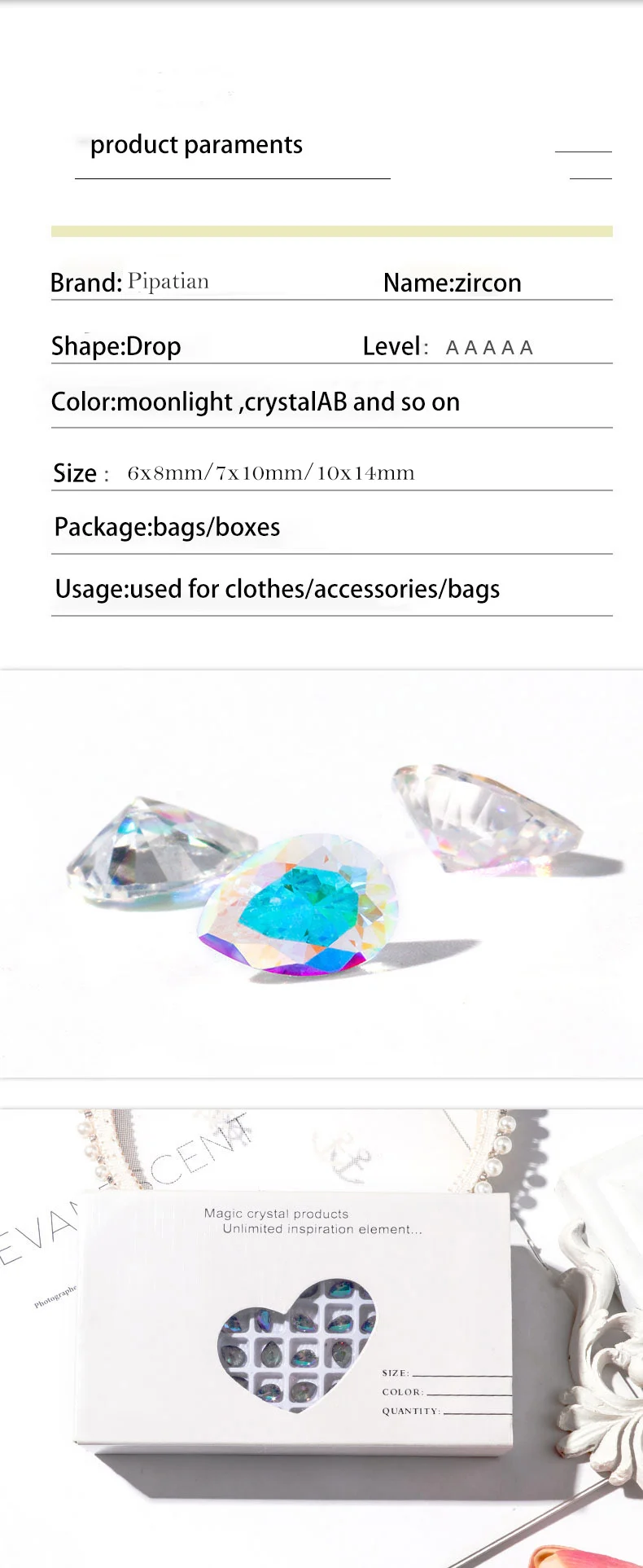 20 Pcs Multi Size AAAAA Zircon Natural Gemstone High Quality Jewelry Zirconia for Earring Necklace Making Accessories for Women