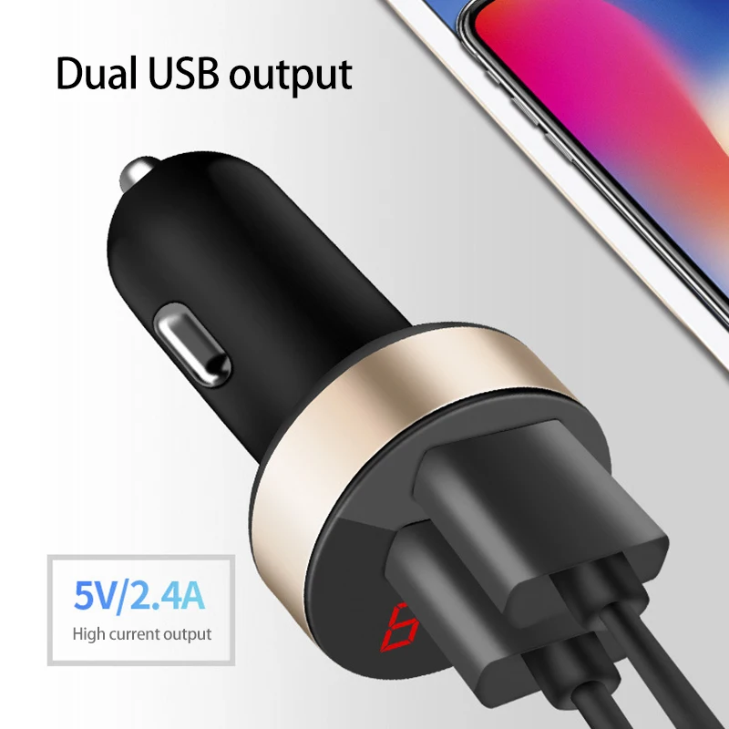 1 шт. прикуриватель автомобильное зарядное устройство двойной Usb Интеллектуальный цифровой дисплей Быстрая зарядка с дисплеем напряжения автомобильные аксессуары