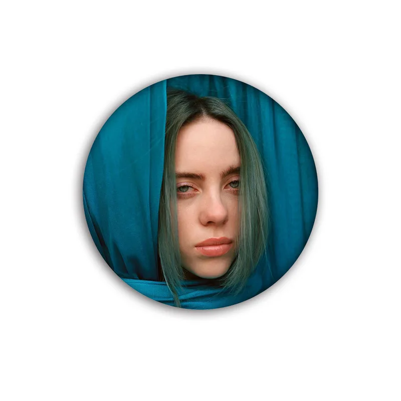 3D принт хип-хоп певец Billie Eilish значки на заказ мешочек для брошек одежды DIY нагрудные булавки декоративные броши Рождественский значок