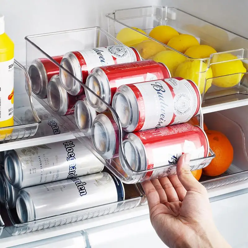 Refrigerator Organizer Bins Soda Can Dispenser Beverage Transparent Holder For Fridge Freezer Kitchen Storage Container Cabinets | Дом и сад