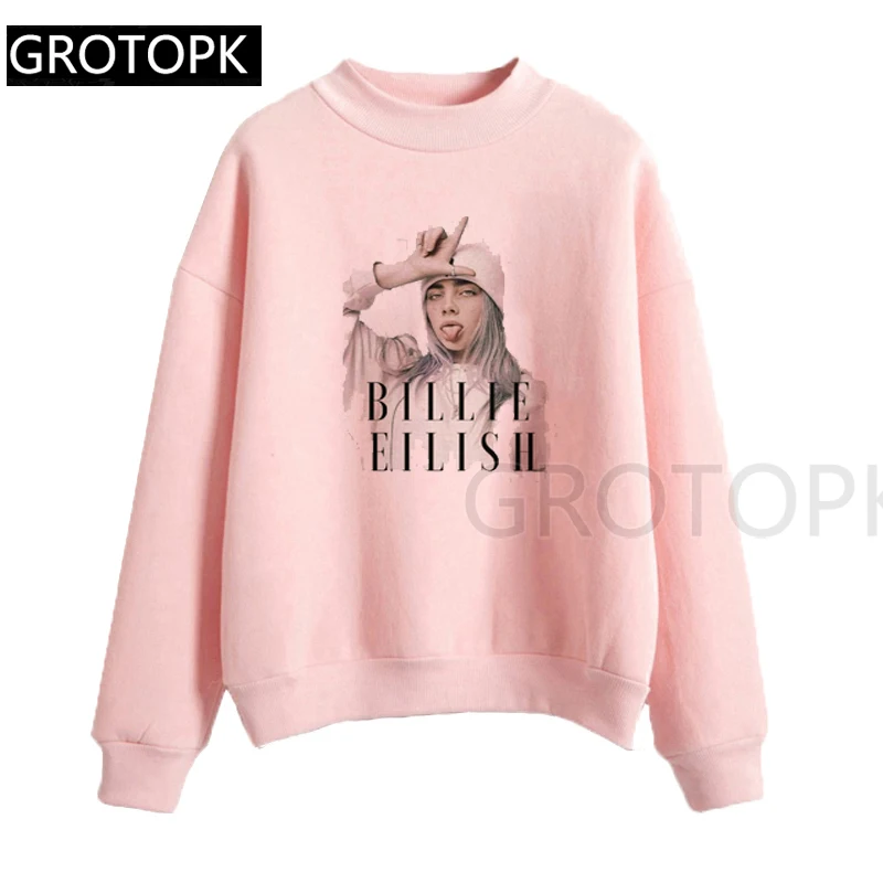 Billie Eilish/хлопковая розовая женская кофта с капюшоном в стиле Харадзюку, Лидер продаж, мужская одежда высшего размера плюс, уличная одежда