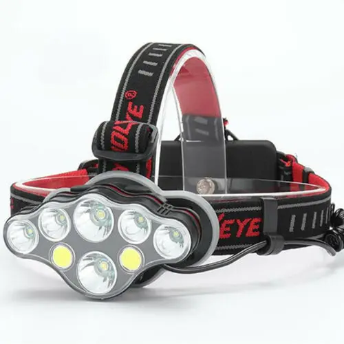 8LED 15000LM USB Сенсор головной светильник Фонарь Кемпинг головной светильник Перезаряжаемые люмен - Цвет: 8LED 15000LM
