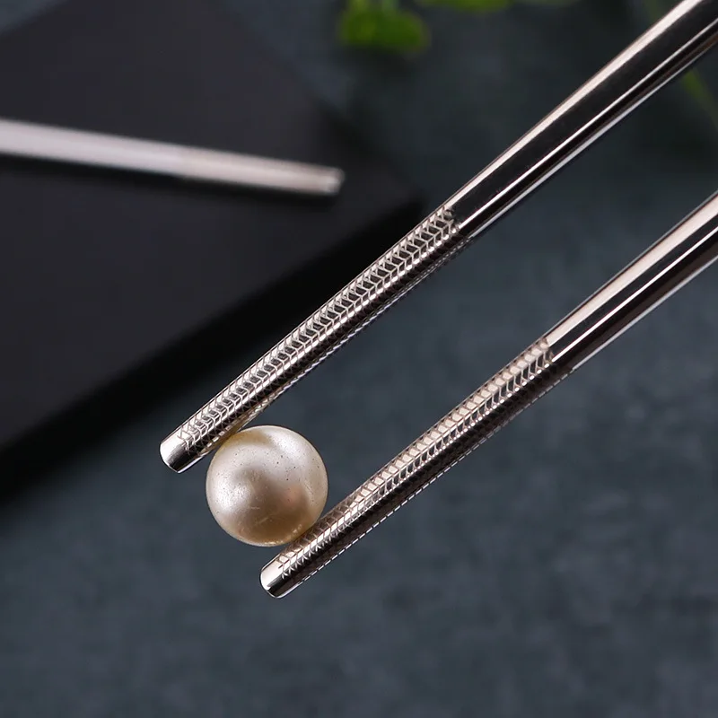 24cm Korean Non-slip Chopsticks 316L Stainless Steel Laser Engraving Anti-scalding