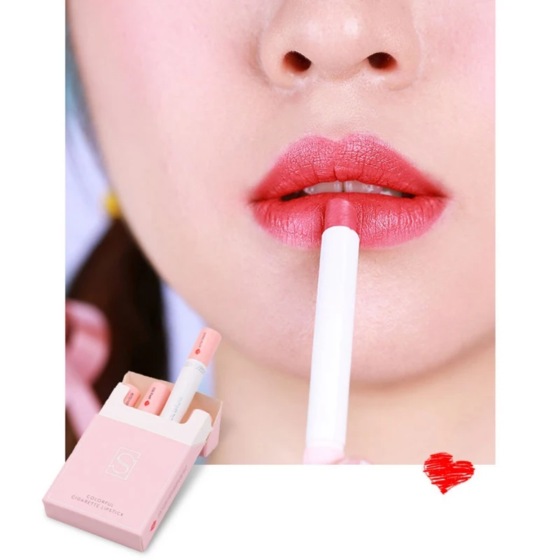 New Matte Lipstick Set Waterproof Non-stick Cup Long-lasting Tobacco Tube Shape Lipstick Kit