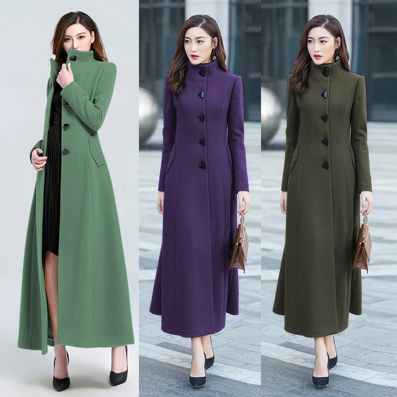 Fashion Mandarin Collar Single Breasted Slim Winter Coat Women Plus Size XXXL Long Seelve OverCoat Female Outwear For Girls